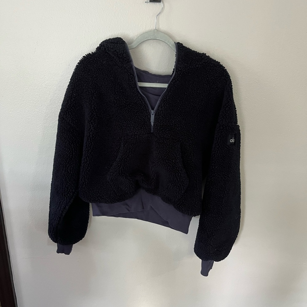 Alo Black Sherpa Hoodie Small